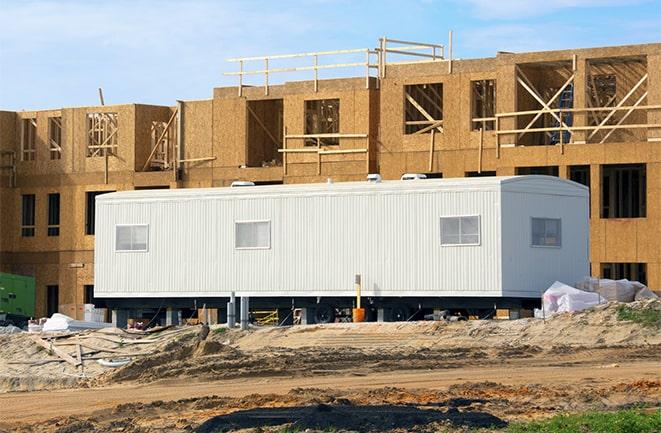 office trailers and equipment rental at a construction site in Carlsbad CA